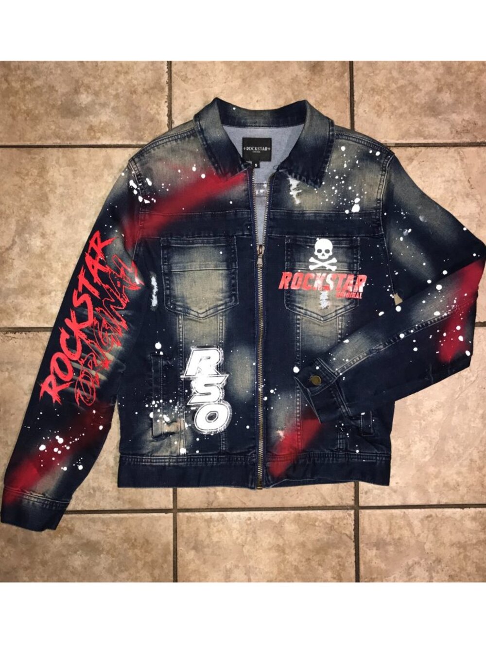 Women's Rockstar Original Denim Distressed Jacket-Size S